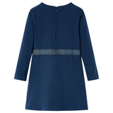 Vidaxl kinderjurk met lange mouwen 140 marineblauw