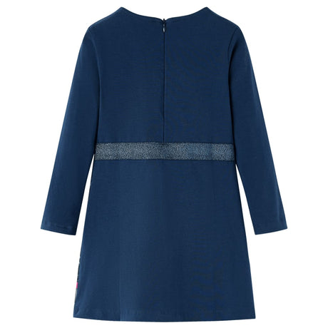 Vidaxl kinderjurk met lange mouwen 140 marineblauw