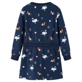 Vidaxl kinderjurk met lange mouwen 104 marineblauw
