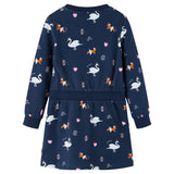 Vidaxl kinderjurk met lange mouwen 116 marineblauw