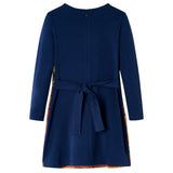 Vidaxl kinderjurk met lange mouwen 116 marineblauw
