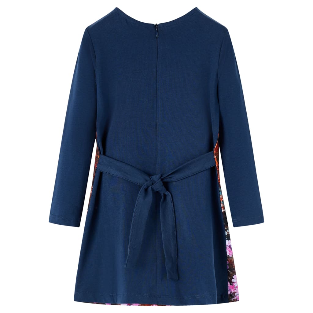 VidaXL Kinderjurk met lange mouwen 104 marineblauw