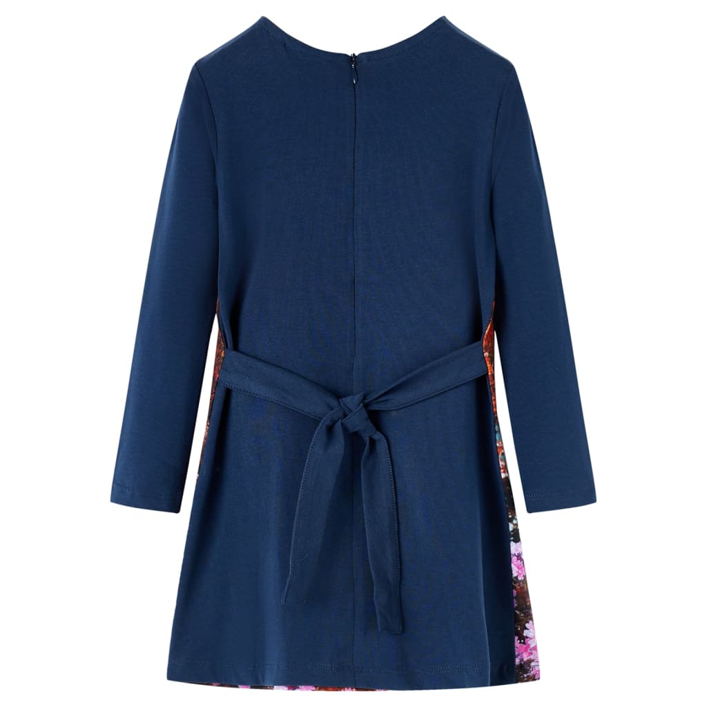 VidaXL Kinderjurk met lange mouwen 116 marineblauw