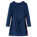Vidaxl kinderjurk met lange mouwen 128 marineblauw