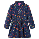 Vidaxl kinderjurk met lange mouwen 104 marineblauw