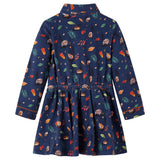 Vidaxl kinderjurk met lange mouwen 140 marineblauw