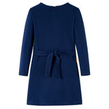 Vidaxl kinderjurk met lange mouwen 128 marineblauw