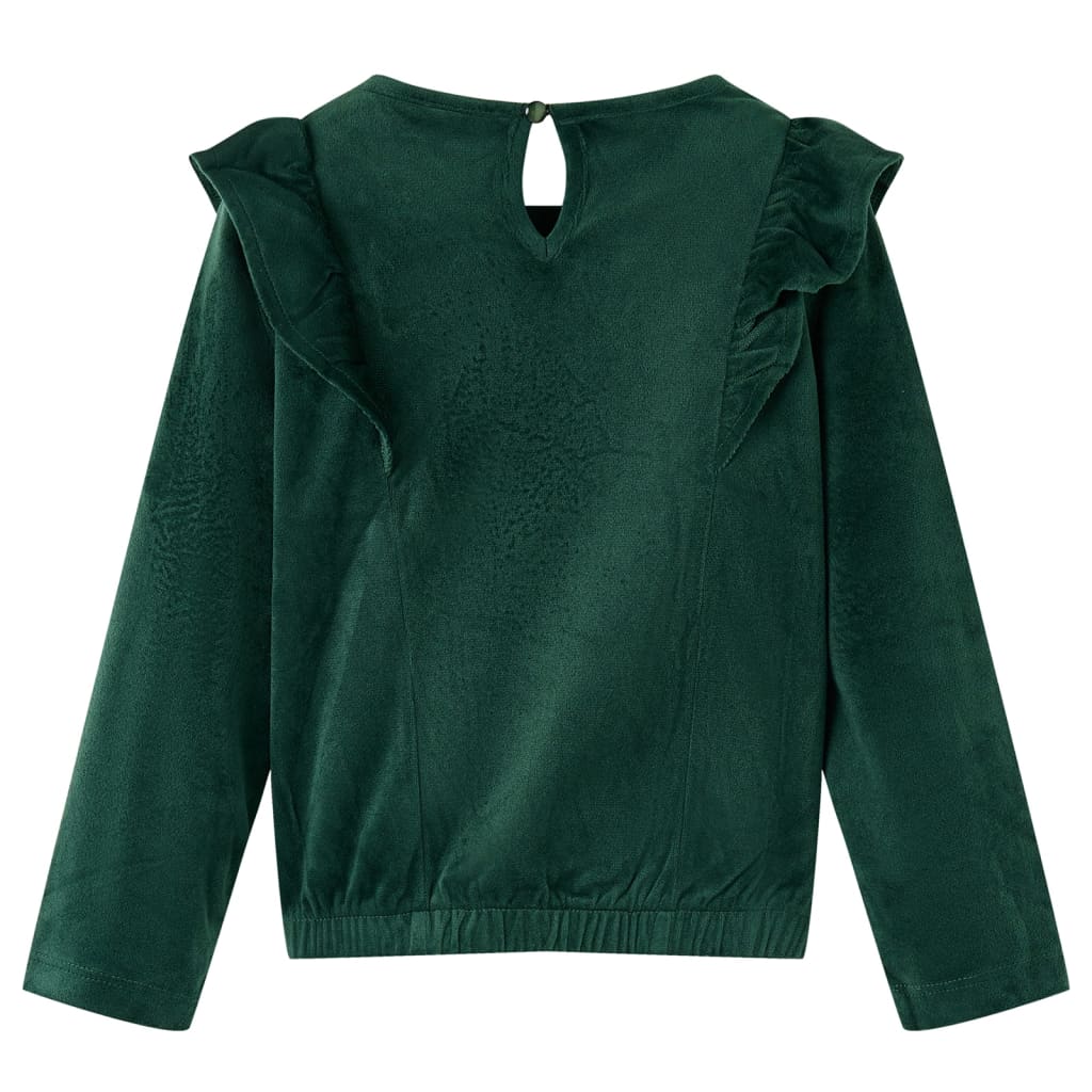 VidaXL Kinderblouse met ruches 92 donkergroen