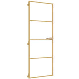 Vidaxl binnendeur smal 76x201,5 cm gehard glas en aluminium goudkleur