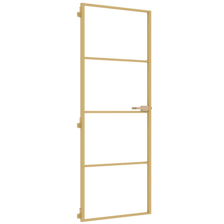 Vidaxl binnendeur smal 76x201,5 cm gehard glas en aluminium goudkleur