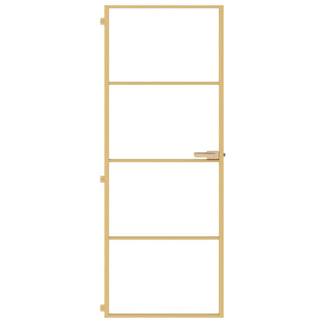 Vidaxl binnendeur smal 76x201,5 cm gehard glas en aluminium goudkleur