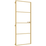 Vidaxl binnendeur smal 83x201,5 cm gehard glas en aluminium goudkleur