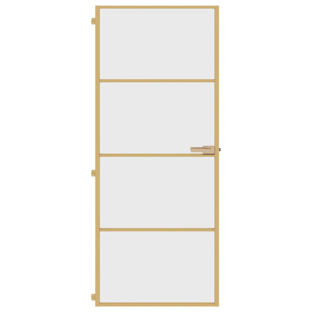 VidaXL Binnendeur smal 83x201,5 cm gehard glas en aluminium goudkleur