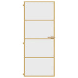 Vidaxl binnendeur smal 83x201,5 cm gehard glas en aluminium goudkleur