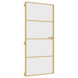 Vidaxl binnendeur smal 93x201,5 cm gehard glas en aluminium goudkleur