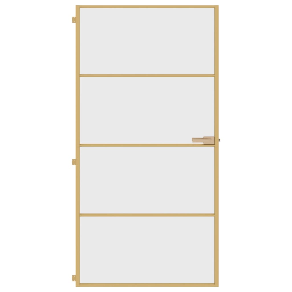 VidaXL Binnendeur smal 102,5x201,5 cm gehard glas en aluminium goud