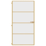 VidaXL Binnendeur smal 102,5x201,5 cm gehard glas en aluminium goud