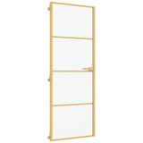 VidaXL Binnendeur smal 76x201,5 cm gehard glas en aluminium goudkleur