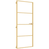 Vidaxl binnendeur smal 83x201,5 cm gehard glas en aluminium goudkleur