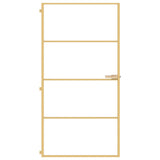 VidaXL Binnendeur smal 102,5x201,5 cm gehard glas en aluminium goud