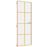 VidaXL Binnendeur smal 76x201,5 cm gehard glas en aluminium goudkleur