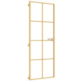 Vidaxl binnendeur smal 76x201,5 cm gehard glas en aluminium goudkleur