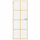 VidaXL Binnendeur smal 76x201,5 cm gehard glas en aluminium goudkleur