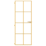 Vidaxl binnendeur smal 76x201,5 cm gehard glas en aluminium goudkleur