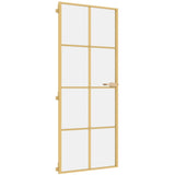 VidaXL Binnendeur smal 83x201,5 cm gehard glas en aluminium goudkleur