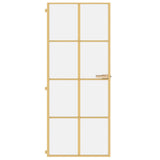 VidaXL Binnendeur smal 83x201,5 cm gehard glas en aluminium goudkleur