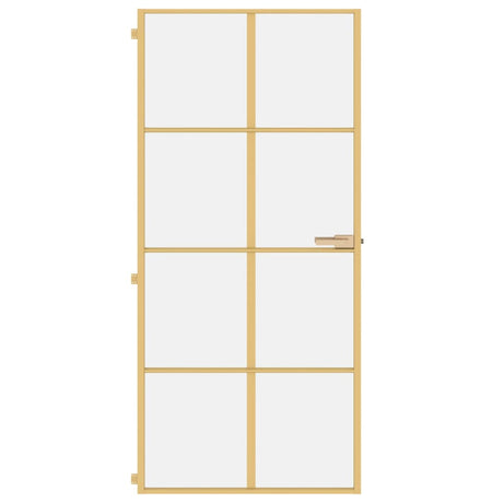 Vidaxl binnendeur smal 93x201,5 cm gehard glas en aluminium goudkleur