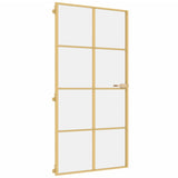 VidaXL Binnendeur smal 102,5x201,5 cm gehard glas en aluminium goud