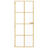 VidaXL Binnendeur smal 83x201,5 cm gehard glas en aluminium goudkleur