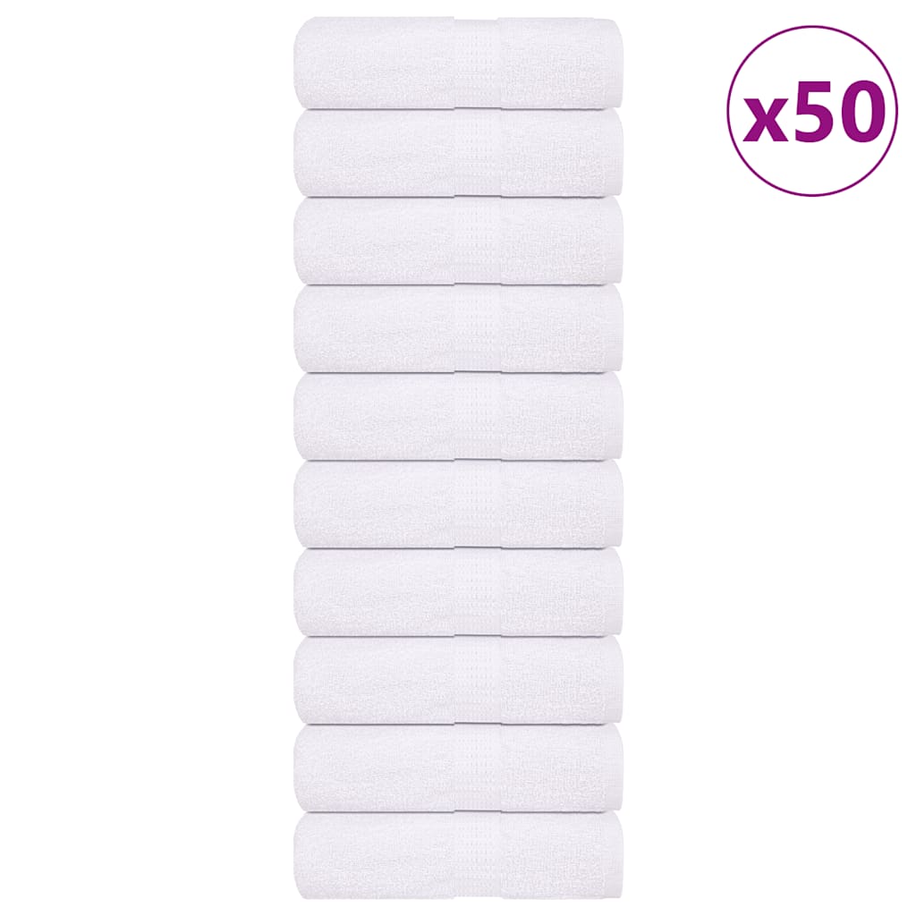 Vidaxl washandjes 50 st 15x21 cm 360 g m² 100% katoen wit