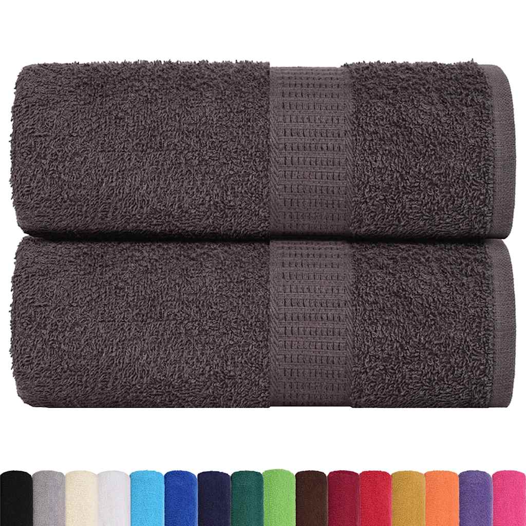 Vidaxl washandjes 2 st 15x21 cm 360 g m² 100% katoen antracietkleurig