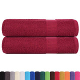 Vidaxl douchehanddoeken frogn 2 st 70x140 cm 360 g m² bordeaux