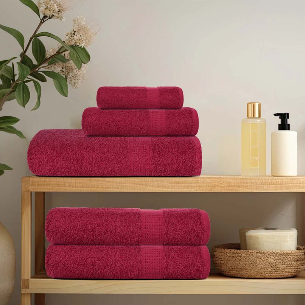 Vidaxl badhanddoeken frogn 4 st 100x150 cm 360 g m² bordeaux