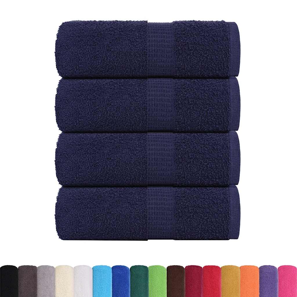 Vidaxl zeepdoekjes 4 st 30x30 cm 360 g m² 100% katoen marineblauw