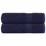 Vidaxl douchehanddoeken frogn 2 st 70x140 cm 360 g m² marineblauw