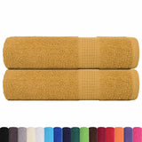 Vidaxl douchehanddoeken frogn 2 st 70x140 cm 360 g m² goud
