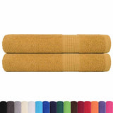 Vidaxl saunahanddoeken frogn 2 st 80x200 cm 360 g m² goud