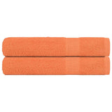 Vidaxl handdoeken 2 st 100x200 cm 360 g m² 100% katoen oranje
