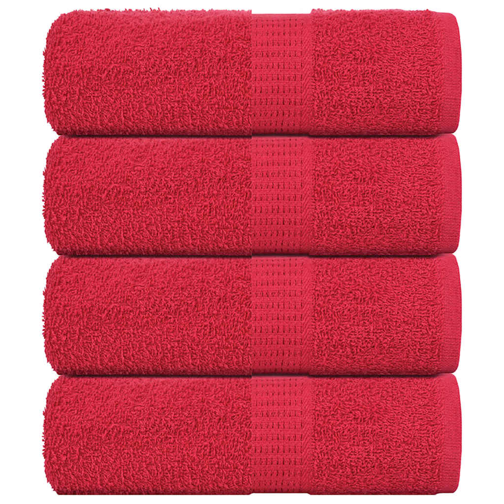 Vidaxl zeepdoekjes 4 st 30x30 cm 360 g m² 100% katoen rood