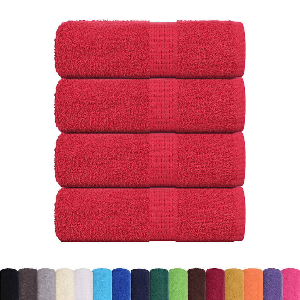 Vidaxl zeepdoekjes 4 st 30x30 cm 360 g m² 100% katoen rood