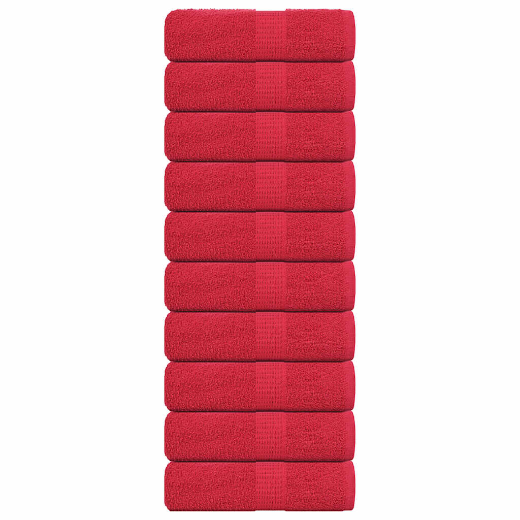 Vidaxl zeepdoekjes 10 st 30x30 cm 360 g m² 100% katoen rood