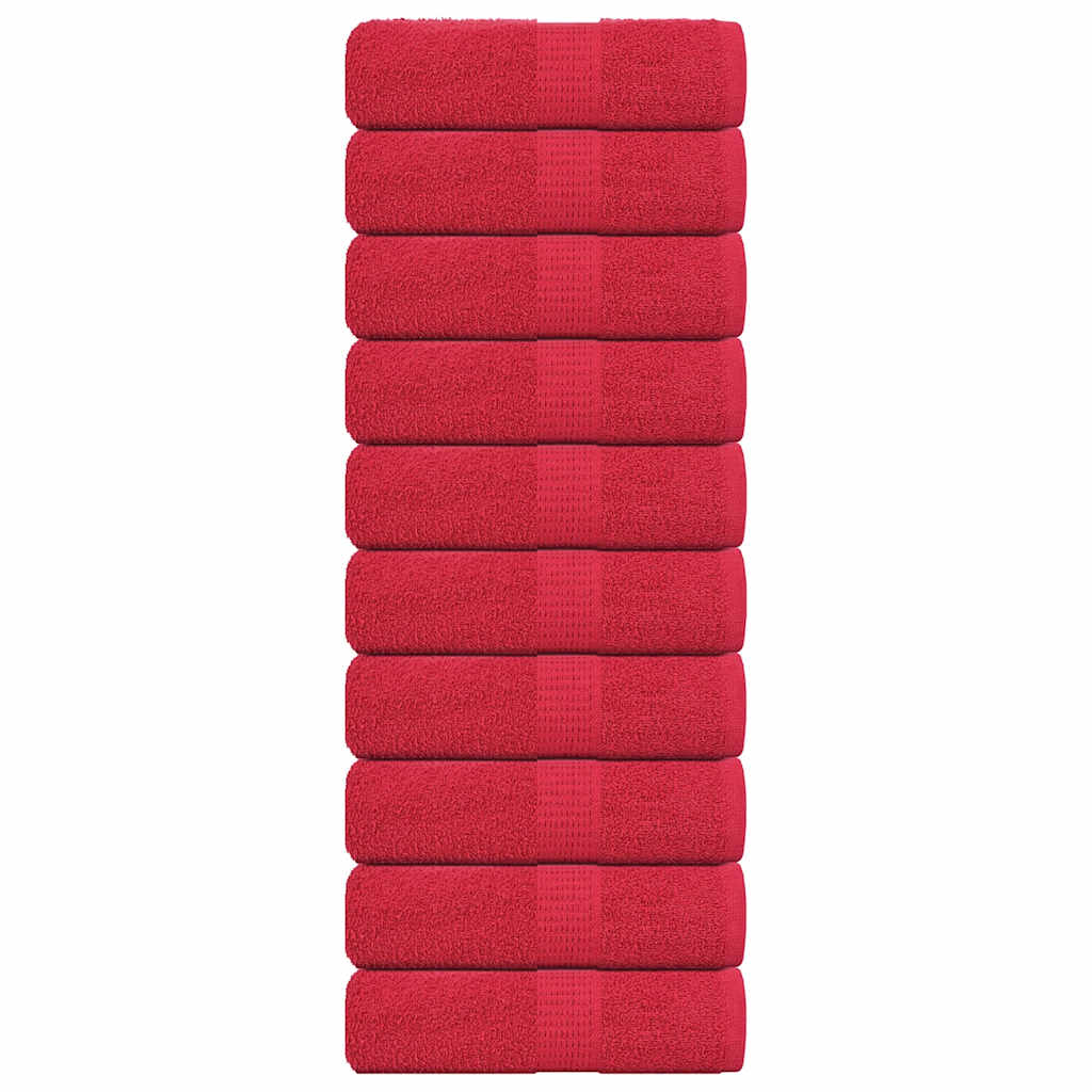 Vidaxl gastendoekjes 10 st 30x50 cm 360 g m² 100% katoen rood