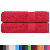 Vidaxl handdoeken frogn 2 st 50x100 cm 360 g m² rood