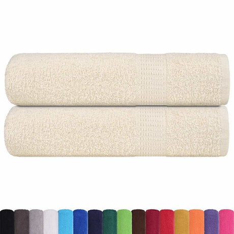 Vidaxl douchehanddoeken frogn 2 st 70x140 cm 360 g m² crème