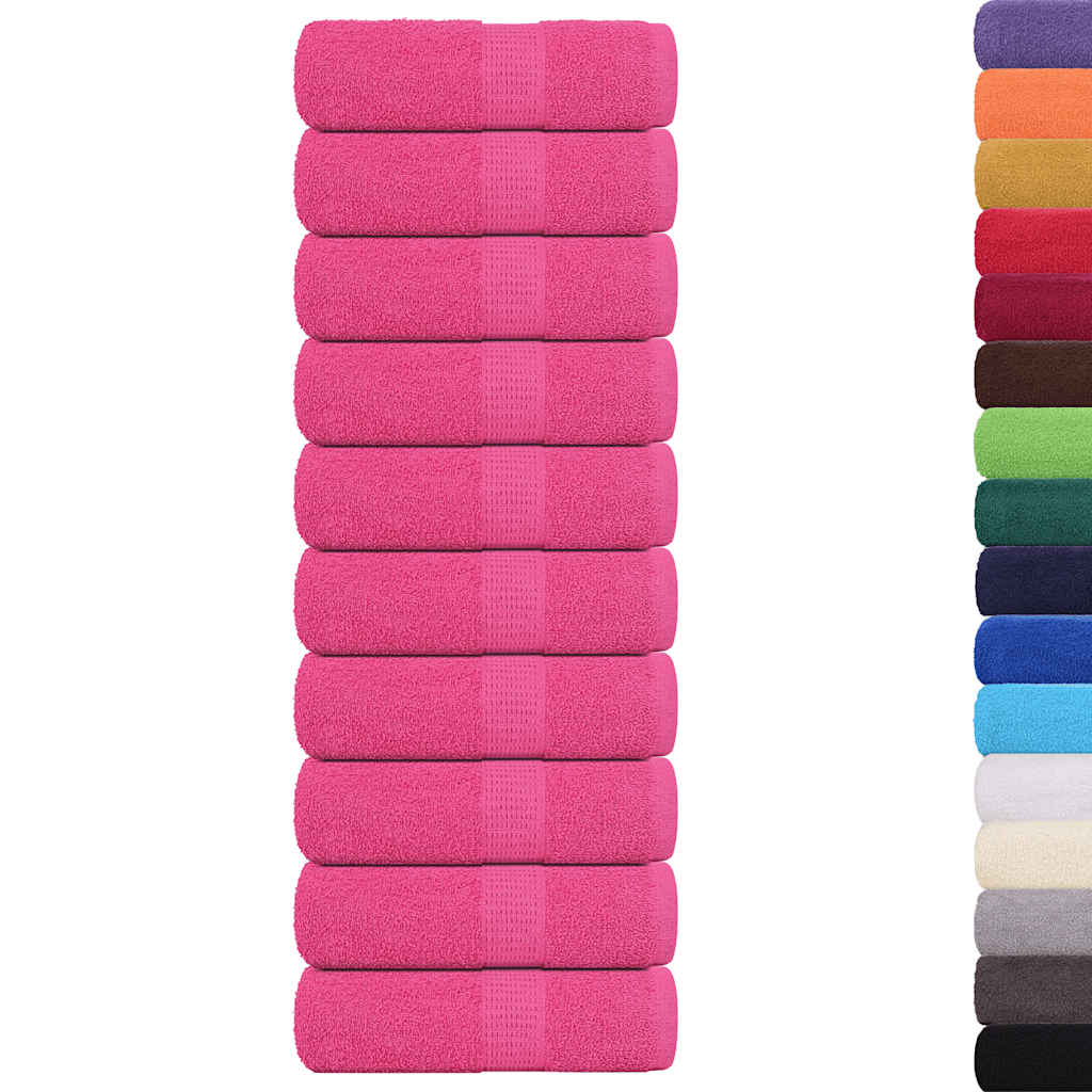 Vidaxl zeepdoekjes 10 st 30x30 cm 360 g m² 100% katoen roze