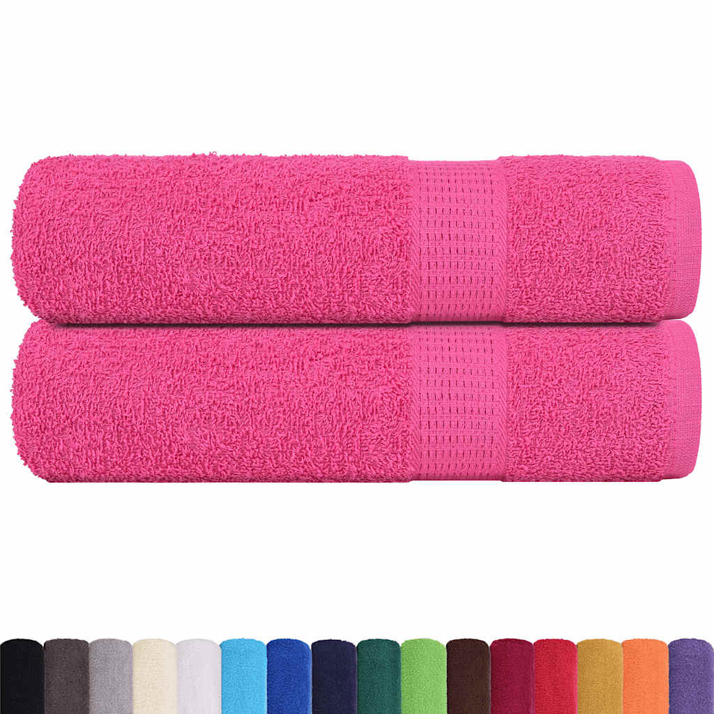 Vidaxl handdoeken 2 st 50x100 cm 360 g m² 100% katoen roze